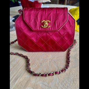 Chanel Red Octagon Quilted CC Flap Bag